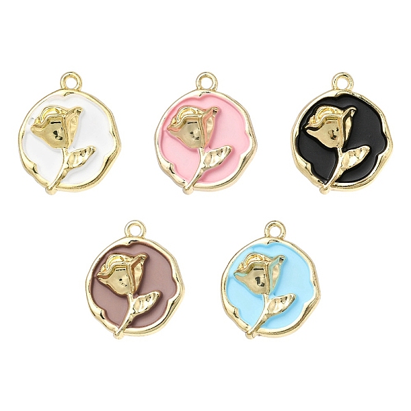 PandaHall 5Pcs Rack Plating Alloy Enamel Pendants, Cadmium Free & Lead Free, Flat Round with Rose, Mixed Color, 21.5x18.5x5.5mm, Hole: 1.6mm..., Multicolor
PandaHall 5Pcs Rack Plating Alloy Enamel Pendants, Cadmium Free & Lead Free, Flat Round with Rose, Mixed Color, 21.5x18.5x5.5mm, Hole: 1.6mm..., Multicolor