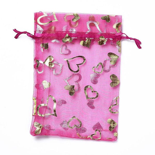 PandaHall Organza Drawstring Jewelry Pouches, Wedding Party Gift Bags, Rectangle with Gold Stamping Heart Pattern, Fuchsia, 15x10x0.11cm..., Pink
PandaHall Organza Drawstring Jewelry Pouches, Wedding Party Gift Bags, Rectangle with Gold Stamping Heart Pattern, Fuchsia, 15x10x0.11cm..., Pink