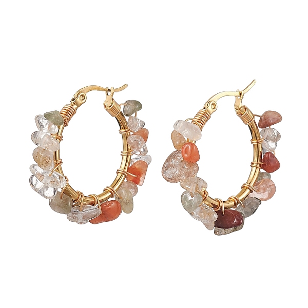 PandaHall Natural Rutilated Quartz Hoop Earring, 304 Stainless Steel Earring Findings, 28.5~29.5x5~7mm Rutilated Quartz
PandaHall Natural Rutilated Quartz Hoop Earring, 304 Stainless Steel Earring Findings, 28.5~29.5x5~7mm Rutilated Quartz