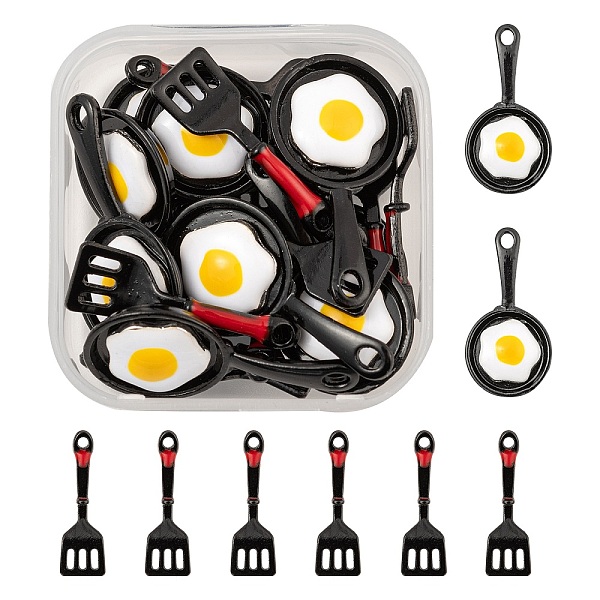 PandaHall 20Pcs 2 Style Spray Painted Alloy Enamel Pendants, Spatula & Pan with Egg, Black, 24~28x7.5~14x3~4mm, Hole: 1.5~1.8mm, 10pcs/style...
PandaHall 20Pcs 2 Style Spray Painted Alloy Enamel Pendants, Spatula & Pan with Egg, Black, 24~28x7.5~14x3~4mm, Hole: 1.5~1.8mm, 10pcs/style...