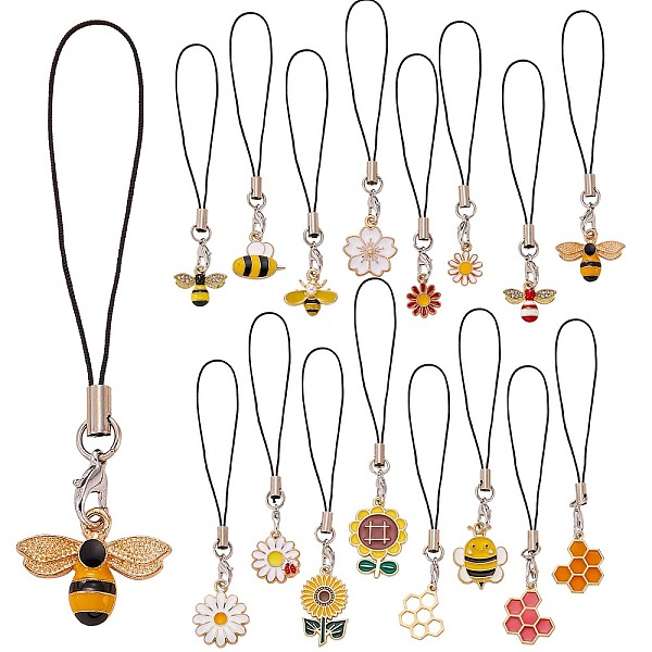 PandaHall Alloy Enamel Mobile Strap, with Nylon Cord, Honeycomb & Sakura & Sunflower, Mixed Patterns, 10~11.3cm, Pendant...
PandaHall Alloy Enamel Mobile Strap, with Nylon Cord, Honeycomb & Sakura & Sunflower, Mixed Patterns, 10~11.3cm, Pendant...