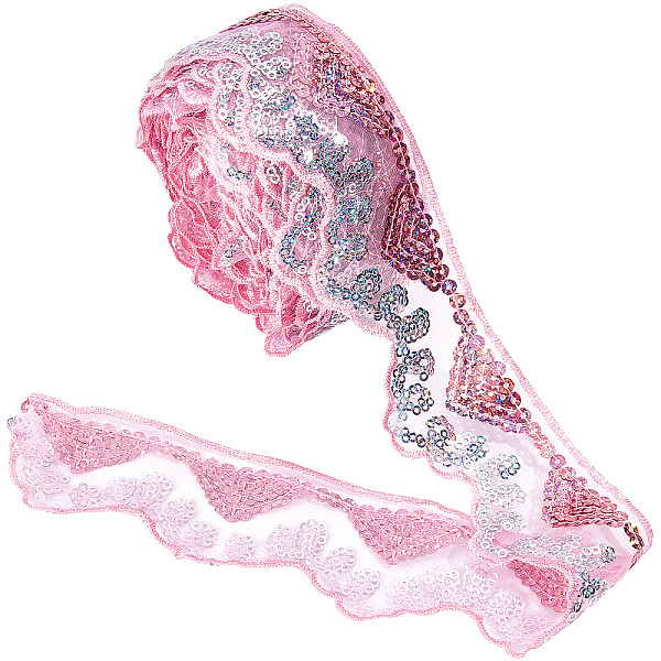 PandaHall GORGECRAFT 10Yds 32-1/8" Pink Beaded Lace Trim Sequin Polyester Trim Waved Lace Sequin Applique with Paillette Mesh Sewing...
PandaHall GORGECRAFT 10Yds 32-1/8" Pink Beaded Lace Trim Sequin Polyester Trim Waved Lace Sequin Applique with Paillette Mesh Sewing...