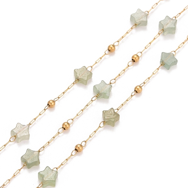 PandaHall Ion Plating(IP) 304 Stainless Steel Satellite Chains, with Natural Green Aventurine Star Beaded, Unwelded, with Spool, Golden...
PandaHall Ion Plating(IP) 304 Stainless Steel Satellite Chains, with Natural Green Aventurine Star Beaded, Unwelded, with Spool, Golden...
