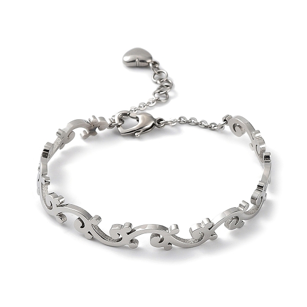PandaHall 304 Stainless Steel Leafy Branch Bangles with Heart Charms, with Safety Chains, Stainless Steel Color, Inner Diameter: 2-3/8 inch...
PandaHall 304 Stainless Steel Leafy Branch Bangles with Heart Charms, with Safety Chains, Stainless Steel Color, Inner Diameter: 2-3/8 inch...