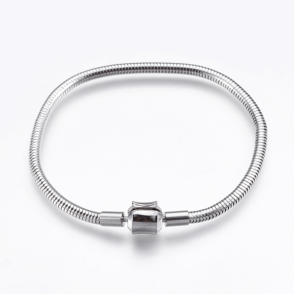 PandaHall 304 Stainless Steel European Style Bracelet Making, with Clasps, Stainless Steel Color, 7-7/8 inch(200mm), 3mm Stainless Steel
PandaHall 304 Stainless Steel European Style Bracelet Making, with Clasps, Stainless Steel Color, 7-7/8 inch(200mm), 3mm Stainless Steel