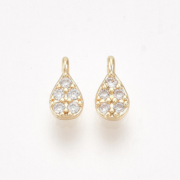 PandaHall Brass Micro Pave Cubic Zirconia Charms, teardrop, Clear, Nickel Free, Real 18K Gold Plated, 5x2.5x1.8mm, Hole: 0.7mm Brass+Cubic...
PandaHall Brass Micro Pave Cubic Zirconia Charms, teardrop, Clear, Nickel Free, Real 18K Gold Plated, 5x2.5x1.8mm, Hole: 0.7mm Brass+Cubic...
