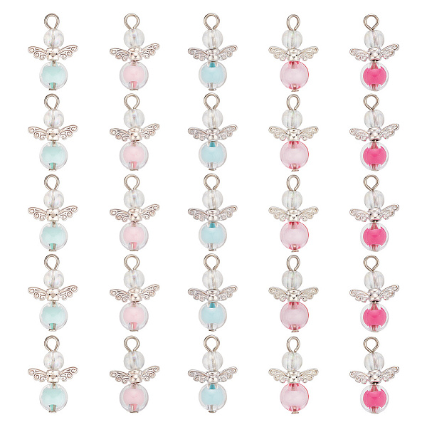 PandaHall 5 Sets Acrylic Pendants, with Alloy Beads, Antique Silver and Platinum, Angel, Mixed Color, 22x14x8mm, Hole: 3mm, 5pcs/set..., Multicolor
PandaHall 5 Sets Acrylic Pendants, with Alloy Beads, Antique Silver and Platinum, Angel, Mixed Color, 22x14x8mm, Hole: 3mm, 5pcs/set..., Multicolor