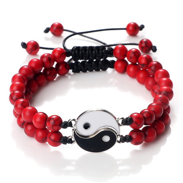 PandaHall Black and White Yin Yang Synthetic Turquoise Braided Bracelets, Valentine's Day Adjustable Bracelets for Women Men Synthetic...
PandaHall Black and White Yin Yang Synthetic Turquoise Braided Bracelets, Valentine's Day Adjustable Bracelets for Women Men Synthetic...