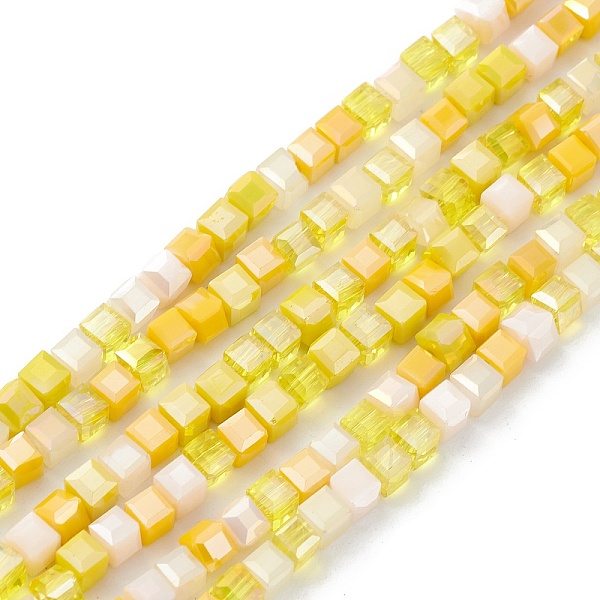 PandaHall Gradient Color Electroplate Glass Bead Strands, AB Color Plated, Faceted, Cube, Yellow, 4x4x4mm, Hole: 1.2mm, about...
PandaHall Gradient Color Electroplate Glass Bead Strands, AB Color Plated, Faceted, Cube, Yellow, 4x4x4mm, Hole: 1.2mm, about...