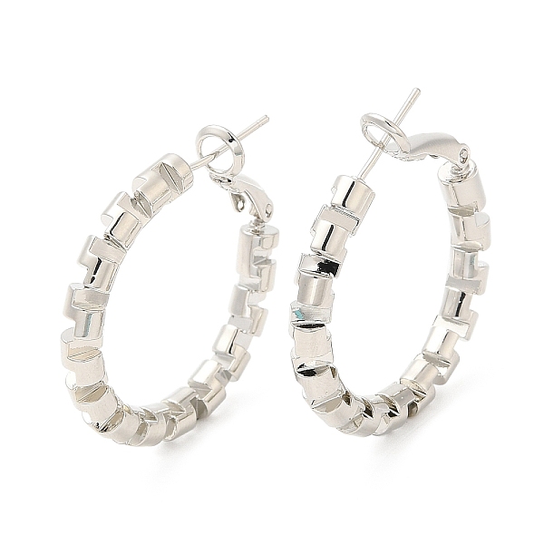 PandaHall Punk Style Brass Hoop Earrings, Textured Ring, for Men Women, Platinum, 33x30x4mm Brass
PandaHall Punk Style Brass Hoop Earrings, Textured Ring, for Men Women, Platinum, 33x30x4mm Brass