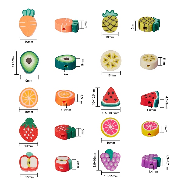 PandaHall 150Pcs 10 Style Handmade Polymer Clay Beads, Fruit, Mixed Color, 15Pcs/Style Polymer Clay Fruit Multicolor
PandaHall 150Pcs 10 Style Handmade Polymer Clay Beads, Fruit, Mixed Color, 15Pcs/Style Polymer Clay Fruit Multicolor