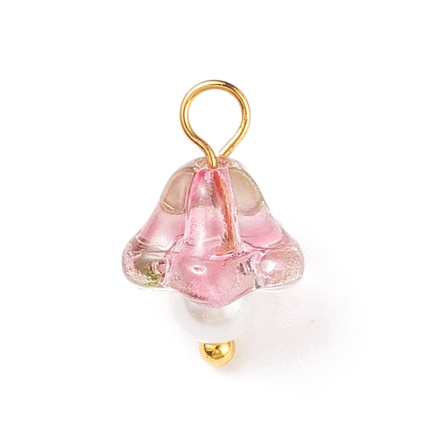 PandaHall Electroplate Glass Charms, with Golden Plated Brass Findings and Glass Pearl Round Beads, Trumpet Flower, Hot Pink, 14x9x9mm, Hole...
PandaHall Electroplate Glass Charms, with Golden Plated Brass Findings and Glass Pearl Round Beads, Trumpet Flower, Hot Pink, 14x9x9mm, Hole...