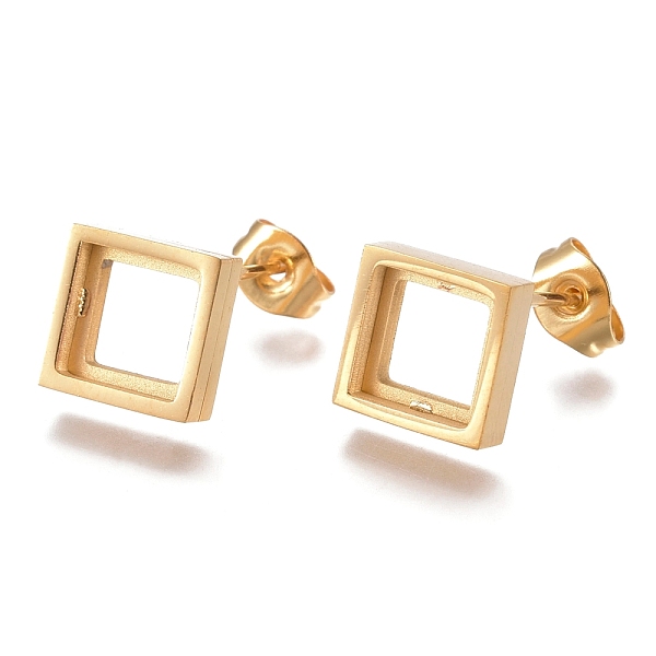 PandaHall 304 Stainless Steel Stud Earring Settings, Rhombus, Golden, 12.2x12.2mm, Pin: 0.6mm, Side Length: 8.8mm 304 Stainless Steel Square
PandaHall 304 Stainless Steel Stud Earring Settings, Rhombus, Golden, 12.2x12.2mm, Pin: 0.6mm, Side Length: 8.8mm 304 Stainless Steel Square