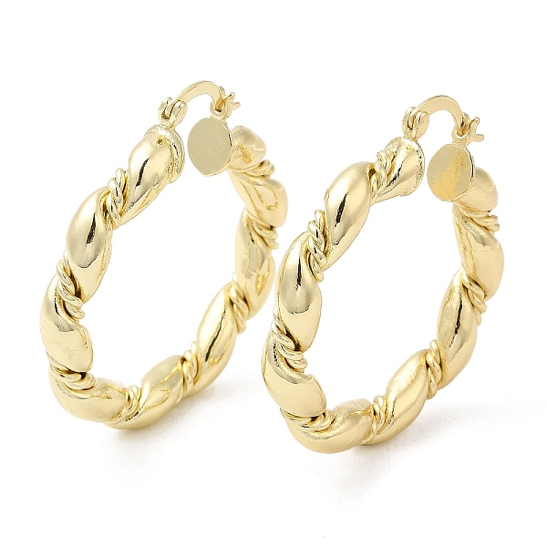 PandaHall Brass Twist Rope Hoop Earrings, Real 16K Gold Plated, 39~40x35~35.5x5.5mm Brass
PandaHall Brass Twist Rope Hoop Earrings, Real 16K Gold Plated, 39~40x35~35.5x5.5mm Brass