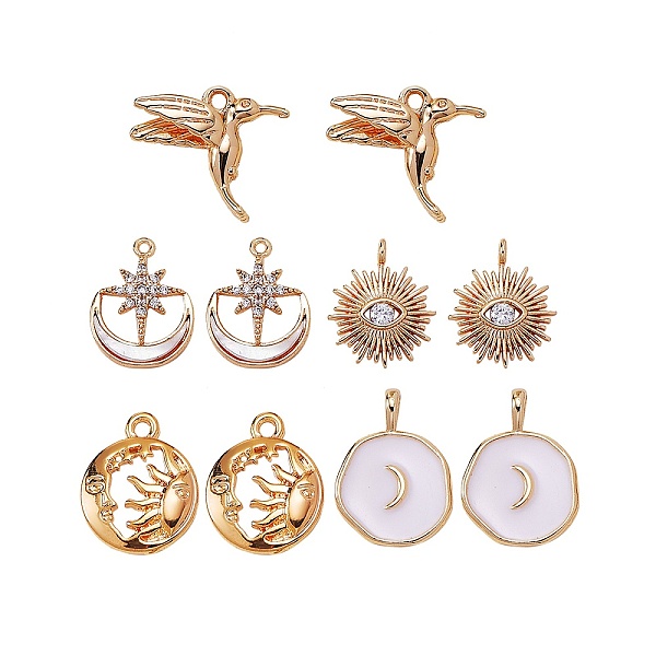PandaHall 10Pcs 5 Style Brass Pendants, with Freshwater Shell, Cubic Zirconia, Enamel, Mixed Shapes, Real 18K Gold Plated, 2pcs/style..., White
PandaHall 10Pcs 5 Style Brass Pendants, with Freshwater Shell, Cubic Zirconia, Enamel, Mixed Shapes, Real 18K Gold Plated, 2pcs/style..., White