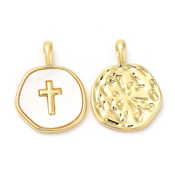 PandaHall Rack Plating Brass Pendants with Shell, Long-Lasting Plated, Lead Free & Cadmium Free, Flat Round with Cross Charms, Real 18K Gold...
PandaHall Rack Plating Brass Pendants with Shell, Long-Lasting Plated, Lead Free & Cadmium Free, Flat Round with Cross Charms, Real 18K Gold...
