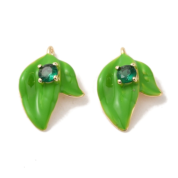 PandaHall Brass Enamel Pendants, with Glass, Real 18K Gold Plated, Leaf Charm, Lime Green, 16x11.5x6mm, Hole: 1mm Brass+Enamel Leaf Green
PandaHall Brass Enamel Pendants, with Glass, Real 18K Gold Plated, Leaf Charm, Lime Green, 16x11.5x6mm, Hole: 1mm Brass+Enamel Leaf Green