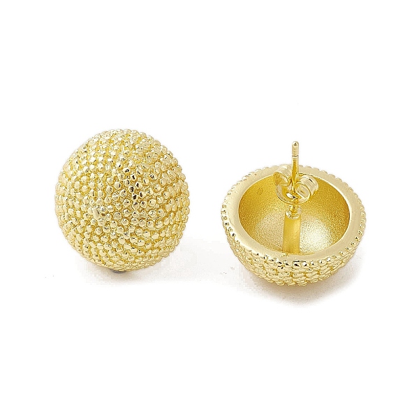 PandaHall Brass Stud Earrings, Half Round, Real 18K Gold Plated, 17mm Brass Half Round
PandaHall Brass Stud Earrings, Half Round, Real 18K Gold Plated, 17mm Brass Half Round