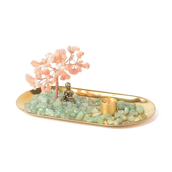 PandaHall Natural Sunstone Money Tree Buddha Sculpture Set Incense Burner & Natural Green Aventurine on Trays for Wealth, Good Luck, Yoga...
PandaHall Natural Sunstone Money Tree Buddha Sculpture Set Incense Burner & Natural Green Aventurine on Trays for Wealth, Good Luck, Yoga...