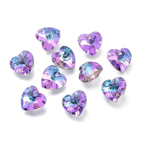PandaHall Faceted Glass Charms, Heart, Back Plated, Lilac, 14x14x7.5mm, Hole: 1.4mm Glass Heart Purple
PandaHall Faceted Glass Charms, Heart, Back Plated, Lilac, 14x14x7.5mm, Hole: 1.4mm Glass Heart Purple
