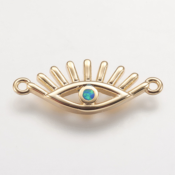 PandaHall Brass Links connectors, with Synthetic Opala, Eye, Golden, Blue, 7x20x2mm, Hole: 1mm Brass Eye Blue
PandaHall Brass Links connectors, with Synthetic Opala, Eye, Golden, Blue, 7x20x2mm, Hole: 1mm Brass Eye Blue