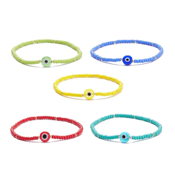 PandaHall 5Pcs 5 Colors MIYUKI Seed Beaded Stretch Bracelets Set with Evil Eye, Lucky Protection Jewelry for Women, Mixed Color, Inner..., Multicolor
PandaHall 5Pcs 5 Colors MIYUKI Seed Beaded Stretch Bracelets Set with Evil Eye, Lucky Protection Jewelry for Women, Mixed Color, Inner..., Multicolor
