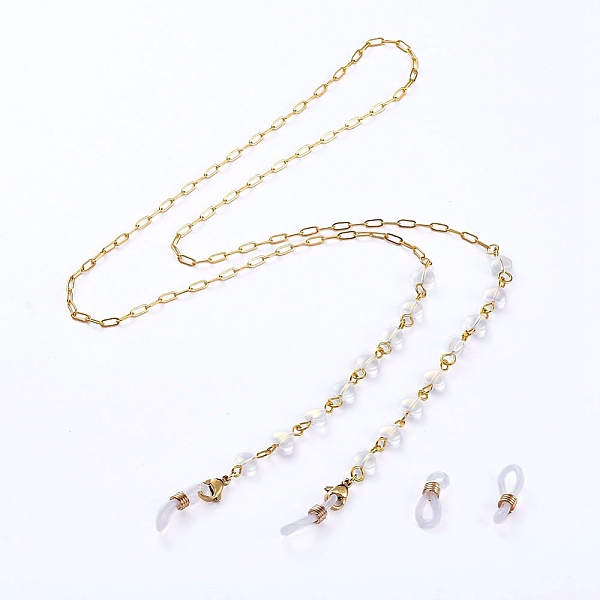 PandaHall Eyeglasses Chains, Neck Strap for Eyeglasses, with Heart Spray Painted Frosted Glass Beads, Brass Paperclip Chains, 304 Stainless..., White
PandaHall Eyeglasses Chains, Neck Strap for Eyeglasses, with Heart Spray Painted Frosted Glass Beads, Brass Paperclip Chains, 304 Stainless..., White