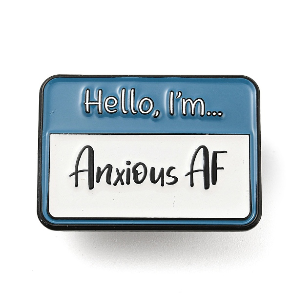 PandaHall Hello I'm Anxious AF Rectangle Social Dialogue Box Enamel Pins, Black Zinc Alloy Brooches for Backpack Clothes, Steel Blue...
PandaHall Hello I'm Anxious AF Rectangle Social Dialogue Box Enamel Pins, Black Zinc Alloy Brooches for Backpack Clothes, Steel Blue...