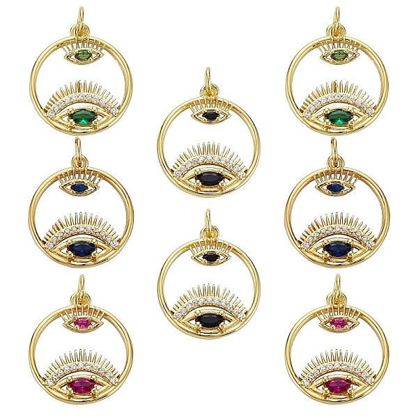PandaHall 8Pcs 4 Colors Brass Micro Pave Cubic Zirconia Pendants, Ring with Eye, Mixed Color, 20.5x18x3mm, Hole: 3mm, 2pcs/color Brass+Cubic..., Multicolor
PandaHall 8Pcs 4 Colors Brass Micro Pave Cubic Zirconia Pendants, Ring with Eye, Mixed Color, 20.5x18x3mm, Hole: 3mm, 2pcs/color Brass+Cubic..., Multicolor