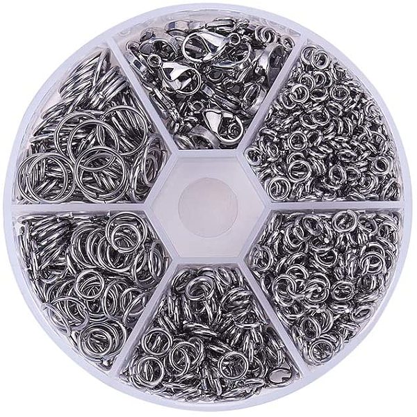 PandaHall Stainless Steel Findings Set, Jump Rings and Lobster Claw Clasps, Stainless Steel Color, Jump Rings: 4/5/6/8/10mm, about...
PandaHall Stainless Steel Findings Set, Jump Rings and Lobster Claw Clasps, Stainless Steel Color, Jump Rings: 4/5/6/8/10mm, about...
