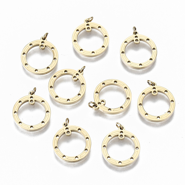 PandaHall 304 Stainless Steel Chandelier Component Links, with Jump Rings, Laser Cut, Round Ring, Real 14K Gold Plated, 13.5x12x1mm, Jump...
PandaHall 304 Stainless Steel Chandelier Component Links, with Jump Rings, Laser Cut, Round Ring, Real 14K Gold Plated, 13.5x12x1mm, Jump...