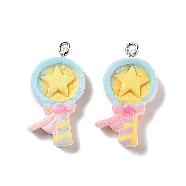 PandaHall Opaque Resin Star Lolly Pendants, with Platinum Tone Iron Loops, Colorful, 27x14x4mm, Hole: 2mm Iron+Resin Candy
PandaHall Opaque Resin Star Lolly Pendants, with Platinum Tone Iron Loops, Colorful, 27x14x4mm, Hole: 2mm Iron+Resin Candy