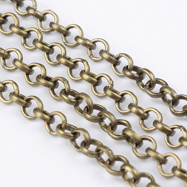 PandaHall Iron Rolo Chains, Round, Belcher Chain, with Spool, Unwelded, Lead Free & Nickel Free, Antique Bronze, 3x1mm Iron
PandaHall Iron Rolo Chains, Round, Belcher Chain, with Spool, Unwelded, Lead Free & Nickel Free, Antique Bronze, 3x1mm Iron