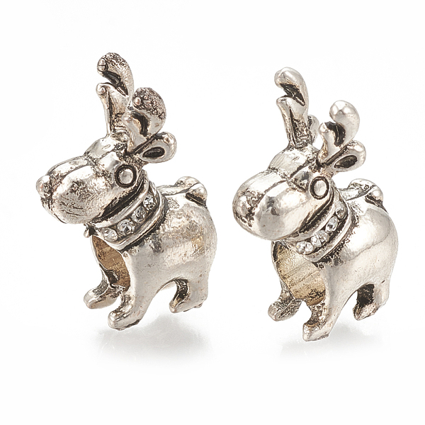 PandaHall Alloy European Beads, Large Hole Beads, with Rhinestone, Christmas Reindeer/Stag, Crystal, Antique Silver, 19.5x13x8mm, Hole: 5mm..., Clear
PandaHall Alloy European Beads, Large Hole Beads, with Rhinestone, Christmas Reindeer/Stag, Crystal, Antique Silver, 19.5x13x8mm, Hole: 5mm..., Clear