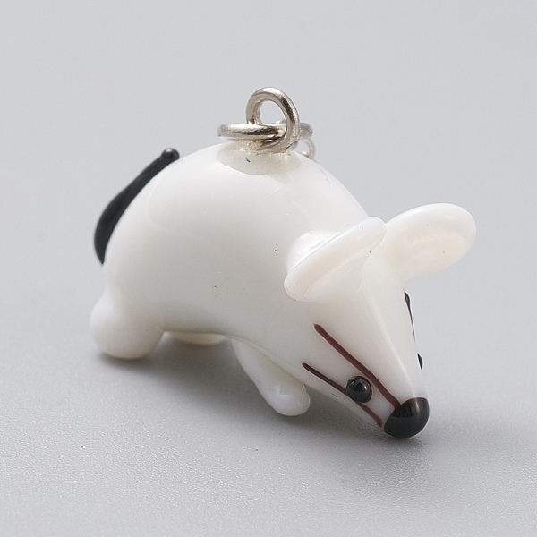 PandaHall Handmade Lampwork Pendant Decorations, with Brass Lobster Claw Clasp, Chinese Zodiac, Platinum, Mouse, 40mm, Pendant: 16x13x23mm..., White
PandaHall Handmade Lampwork Pendant Decorations, with Brass Lobster Claw Clasp, Chinese Zodiac, Platinum, Mouse, 40mm, Pendant: 16x13x23mm..., White