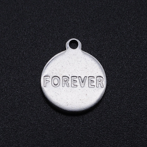 PandaHall 201 Stainless Steel Charms, Flat Round with Word Forever, Stainless Steel Color, 14x12x1mm, Hole: 1.4mm 201 Stainless Steel Flat...
PandaHall 201 Stainless Steel Charms, Flat Round with Word Forever, Stainless Steel Color, 14x12x1mm, Hole: 1.4mm 201 Stainless Steel Flat...