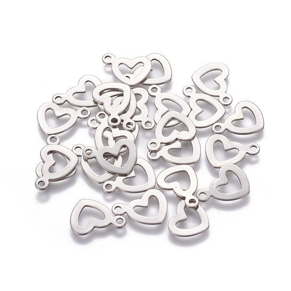 PandaHall 304 Stainless Steel Open Heart Charms, Hollow, Stainless Steel Color, 14.5x10.5x0.7mm, Hole: 1.6mm 304 Stainless Steel Heart
PandaHall 304 Stainless Steel Open Heart Charms, Hollow, Stainless Steel Color, 14.5x10.5x0.7mm, Hole: 1.6mm 304 Stainless Steel Heart