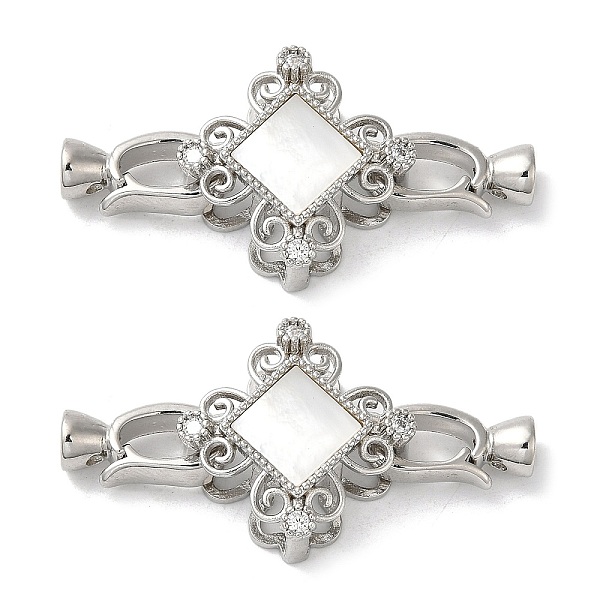 PandaHall Brass Micro Pave Clear Cubic Zirconia Fold Over Clasps, with Shell, Cadmium Free & Lead Free, Rhombus, Platinum, Rhombus...
PandaHall Brass Micro Pave Clear Cubic Zirconia Fold Over Clasps, with Shell, Cadmium Free & Lead Free, Rhombus, Platinum, Rhombus...