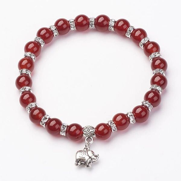 PandaHall Natural Carnelian Charm Bracelets, Stretch Bracelets, with Alloy Elephant Pendants, Antique Silver, 2-1/4 inch(57mm) Carnelian
PandaHall Natural Carnelian Charm Bracelets, Stretch Bracelets, with Alloy Elephant Pendants, Antique Silver, 2-1/4 inch(57mm) Carnelian