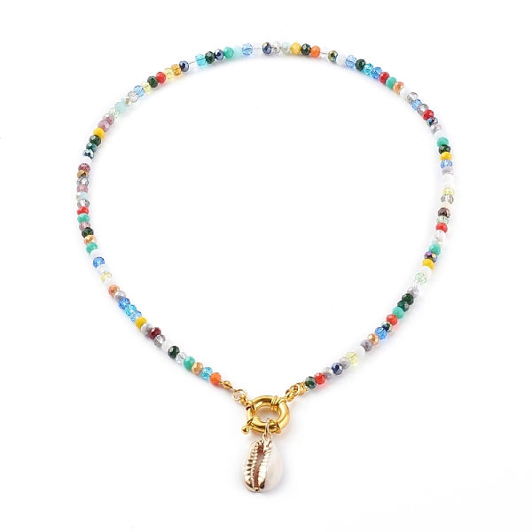 PandaHall Natural Cowrie Shell Pendant Necklaces, with Rondelle Glass Beads and Brass Spring Ring Clasps, Golden, Colorful, 18.11 inch(46cm)...
PandaHall Natural Cowrie Shell Pendant Necklaces, with Rondelle Glass Beads and Brass Spring Ring Clasps, Golden, Colorful, 18.11 inch(46cm)...
