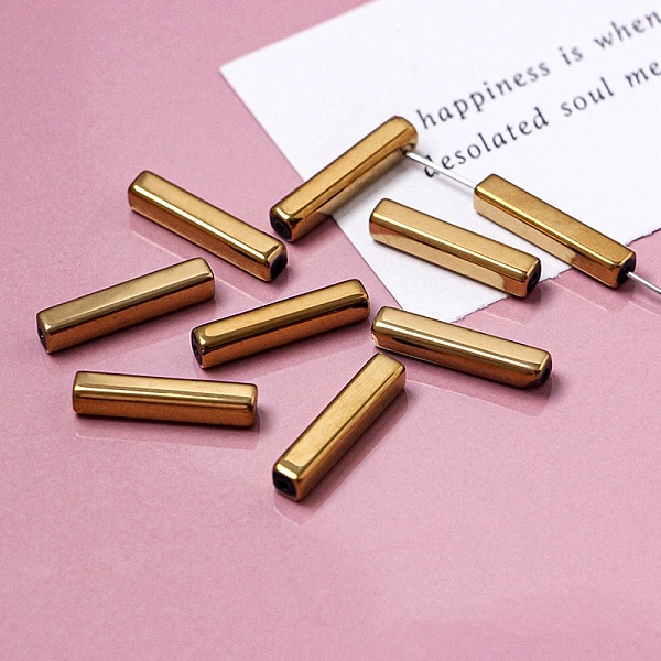 PandaHall Electroplate Glass Beads, Faceted, Rectangle, Dark Goldenrod, 19.5~20x4x4mm, Hole: 1mm Glass Rectangle
PandaHall Electroplate Glass Beads, Faceted, Rectangle, Dark Goldenrod, 19.5~20x4x4mm, Hole: 1mm Glass Rectangle