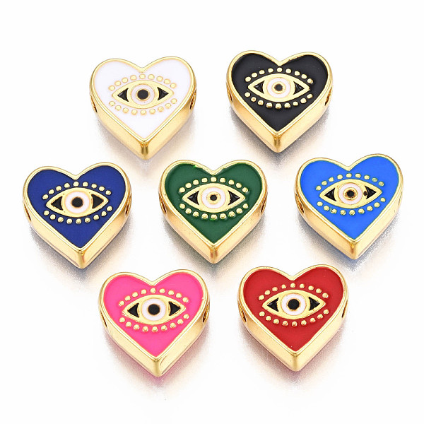 PandaHall Rack Plating Alloy Enamel Pendants, Light Gold, Cadmium Free & Nickel Free & Lead Free, Heart with Eye, Mixed Color, 11x12x4.5mm..., Multicolor
PandaHall Rack Plating Alloy Enamel Pendants, Light Gold, Cadmium Free & Nickel Free & Lead Free, Heart with Eye, Mixed Color, 11x12x4.5mm..., Multicolor