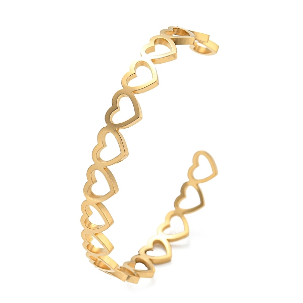 PandaHall Ion Plating(IP) 304 Stainless Steel Cuff Bangles, Hollow Heart Open Bangles for Women, Golden, 1/4 inch(0.8cm), Inner Diameter...
PandaHall Ion Plating(IP) 304 Stainless Steel Cuff Bangles, Hollow Heart Open Bangles for Women, Golden, 1/4 inch(0.8cm), Inner Diameter...