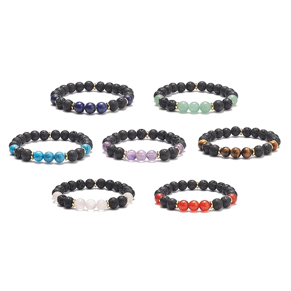 PandaHall 7Pcs 7 Style Natural Mixed Gemstone & Lava Rock Round Beaded Stretch Bracelets Set, Essential Oil Yoga Theme Stackable Bracelets...
PandaHall 7Pcs 7 Style Natural Mixed Gemstone & Lava Rock Round Beaded Stretch Bracelets Set, Essential Oil Yoga Theme Stackable Bracelets...