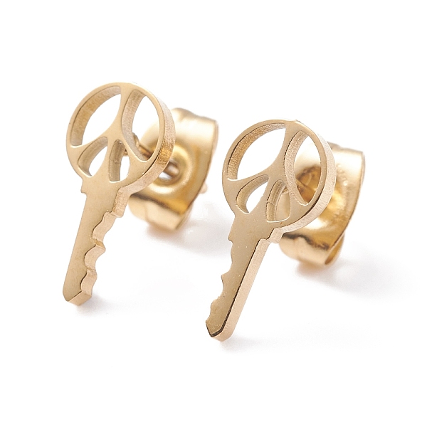 PandaHall Key Shape 304 Stainless Steel Stud Earrings for Women, Golden, 11.5x5.5mm, Pin: 0.7mm 304 Stainless Steel Key
PandaHall Key Shape 304 Stainless Steel Stud Earrings for Women, Golden, 11.5x5.5mm, Pin: 0.7mm 304 Stainless Steel Key