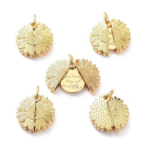 PandaHall Brass Micro Pave Clear Cubic Zirconia Openable Pendants, Long-Lasting Plated, Flower with Word You're My Ray of Sunshine, Real 18K...
PandaHall Brass Micro Pave Clear Cubic Zirconia Openable Pendants, Long-Lasting Plated, Flower with Word You're My Ray of Sunshine, Real 18K...