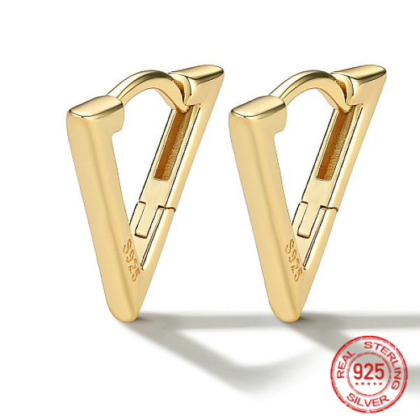 PandaHall Triangle 925 Sterling Silver Hoop Earrings, with 925 Stamp, Real 18K Gold Plated, 13x15mm Sterling Silver Triangle
PandaHall Triangle 925 Sterling Silver Hoop Earrings, with 925 Stamp, Real 18K Gold Plated, 13x15mm Sterling Silver Triangle