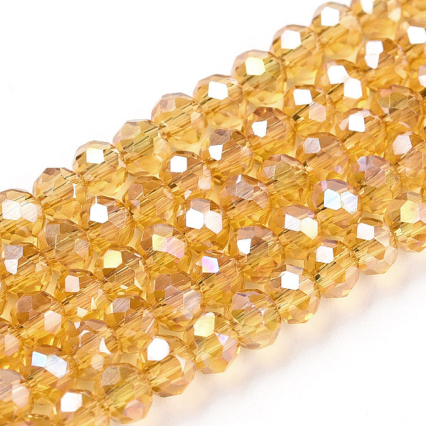 PandaHall Electroplate Glass Beads Strands, AB Color Plated, Faceted Rondelle, Goldenrod, 3.5~4x2.5~3mm, Hole: 0.5mm, about..., Gold
PandaHall Electroplate Glass Beads Strands, AB Color Plated, Faceted Rondelle, Goldenrod, 3.5~4x2.5~3mm, Hole: 0.5mm, about..., Gold