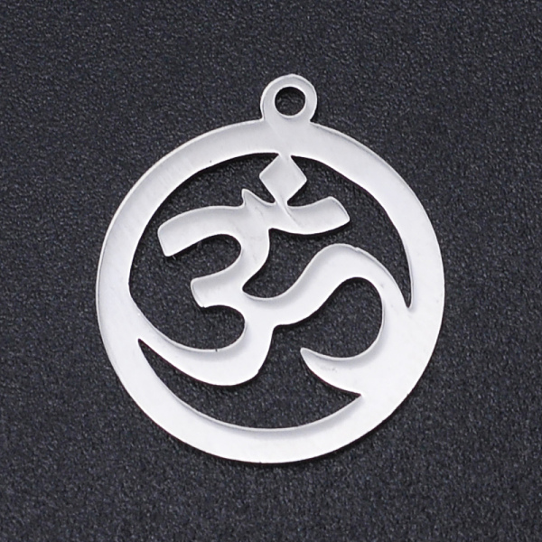 PandaHall Chakra Theme, 201 Stainless Steel Laser Cut Pendants, Ring with Aum/Ohm, Stainless Steel Color, 23x20x1mm, Hole: 2mm 201 Stainless...
PandaHall Chakra Theme, 201 Stainless Steel Laser Cut Pendants, Ring with Aum/Ohm, Stainless Steel Color, 23x20x1mm, Hole: 2mm 201 Stainless...