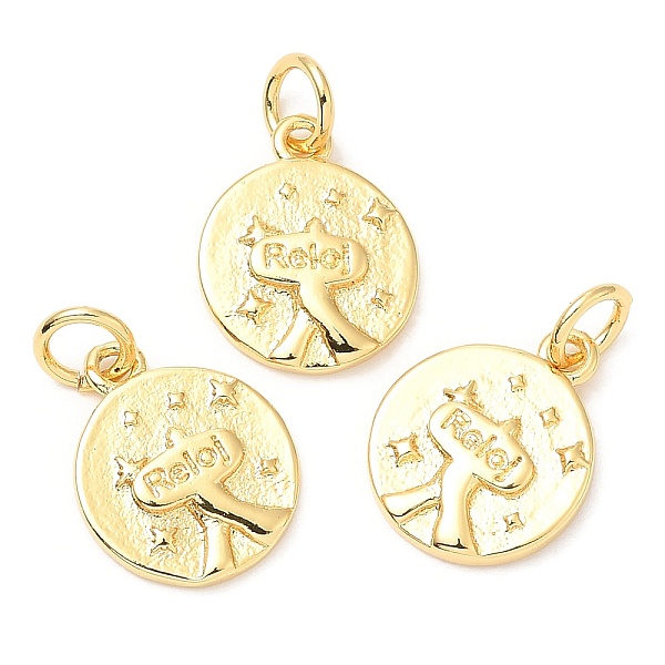 PandaHall Rack Plating Brass Charms, Long-Lasting Plated, with Jump Ring, Lead Free & Cadmium Free, Flat Round with Word Reloi Charm, Real...
PandaHall Rack Plating Brass Charms, Long-Lasting Plated, with Jump Ring, Lead Free & Cadmium Free, Flat Round with Word Reloi Charm, Real...